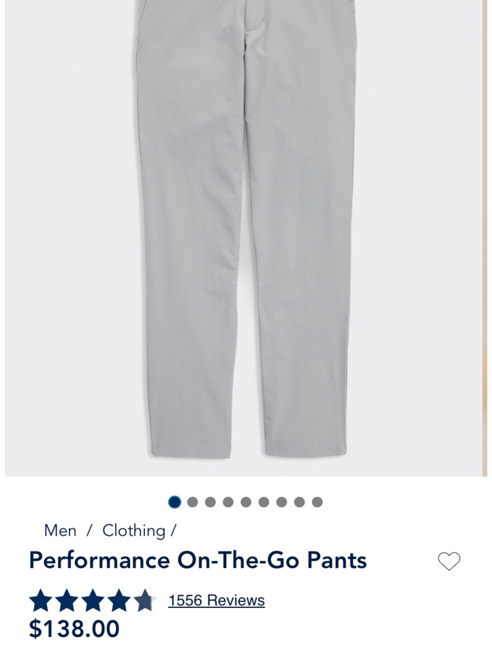 Vineyard Vines Light Gray On-The-Go Pants 35x30